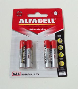 Pilha Alfacell Palito - Kit com 4